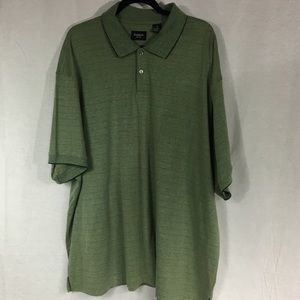 Haggar 3X short sleeve polo two button front green sage color cotton poly